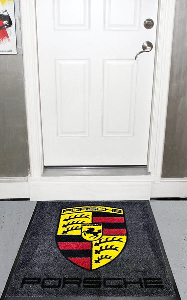 Porsche Emblem Floor Door Garage Mat, Large