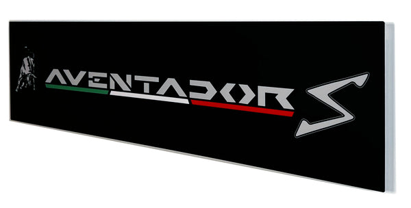 Lamborghini Aventador Emblem Metal Sign, Banner Style