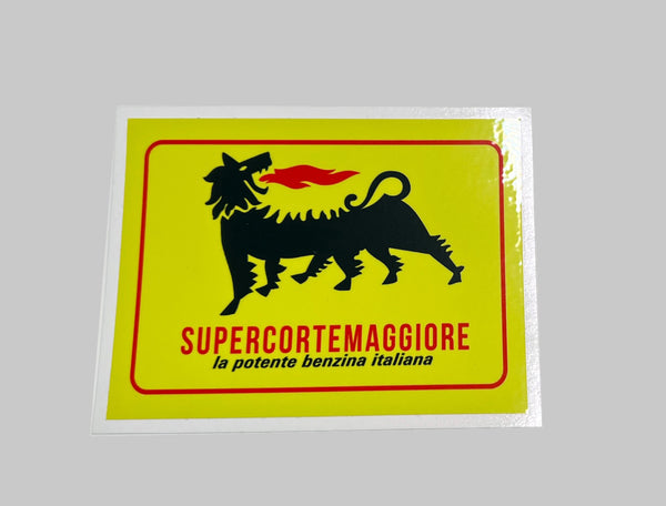 AGIP Supercorte Gas/Petrol Italian , Vinyl Sticker Pair