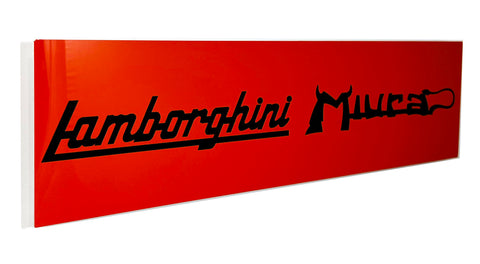 Lamborghini Miura Emblem Metal Sign, Banner Style