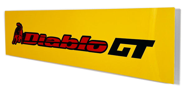 Lamborghini Diablo Emblem Metal Sign, Banner Style