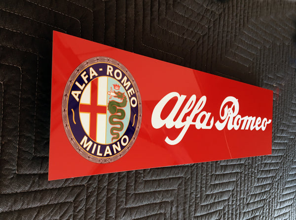 Alfa Romeo Emblem Metal Sign, Banner Style
