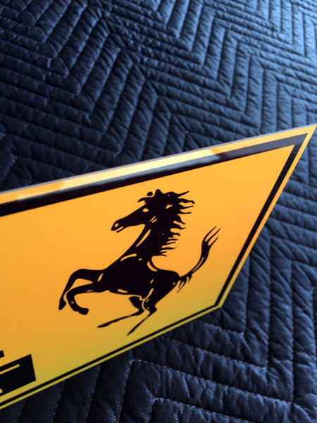 Ferrari Sales and Service Metal Sign, Banner Style