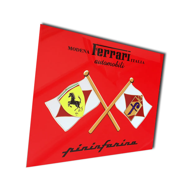 Ferrari - Pininfarina Crossed Flags  Metal Sign