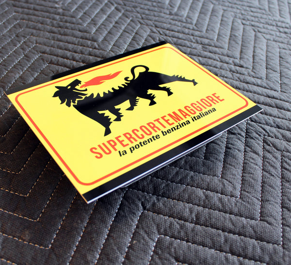 AGIP Supercortemaggiore 1950-60's Emblem Metal Sign