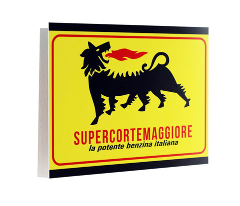 AGIP Supercortemaggiore 1950-60's Emblem Metal Sign