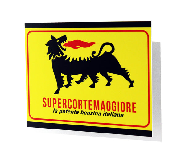 AGIP Supercortemaggiore 1950-60's Emblem Metal Sign