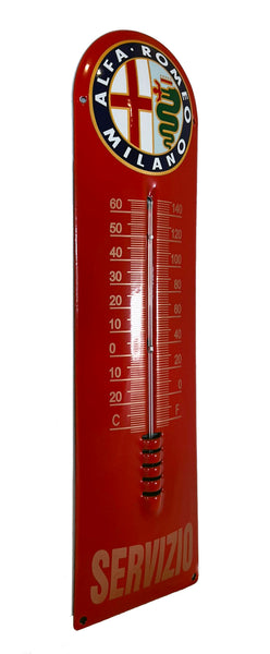 Alfa Romeo Emblem Enamel Thermometer Porcelain Sign