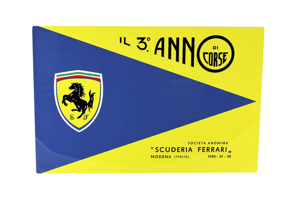 Vintage Ferrari Yearbook Cover Metal Sign, 1930 - 1932