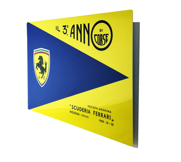 Vintage Ferrari Yearbook Cover Metal Sign, 1930 - 1932