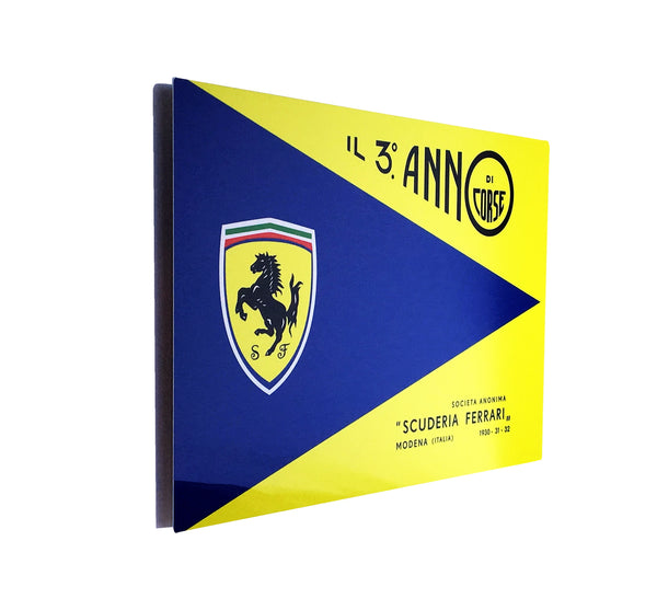 Vintage Ferrari Yearbook Cover Metal Sign, 1930 - 1932