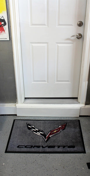 Corvette C7 Crossed Flags Floor Door Mat