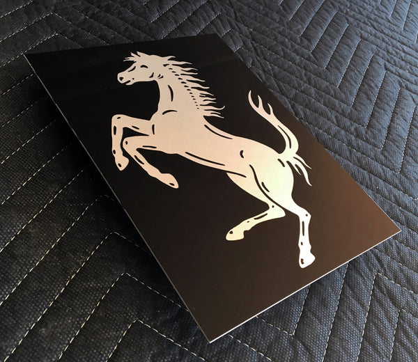 Ferrari Cavallino  Black Metal Sign