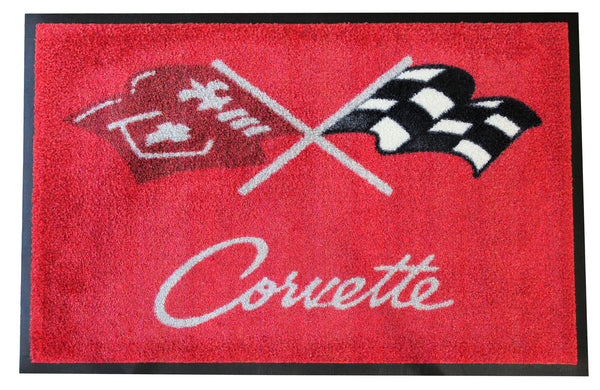 Corvette C3 Crossed Flags Floor Door Mat