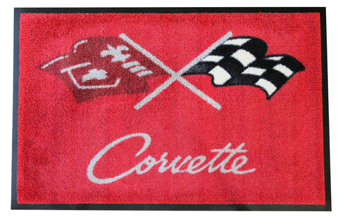 Corvette C3 Crossed Flags Floor Door Mat