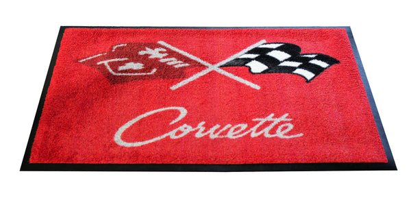 Corvette C3 Crossed Flags Floor Door Mat