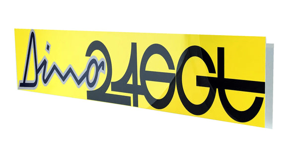 Ferrari Dino 246 Metal Sign, Yellow