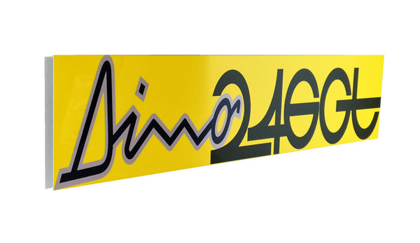Ferrari Dino 246 Metal Sign, Yellow