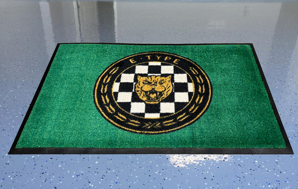 Jaguar E-Type Emblem Floor Door Garage Mat