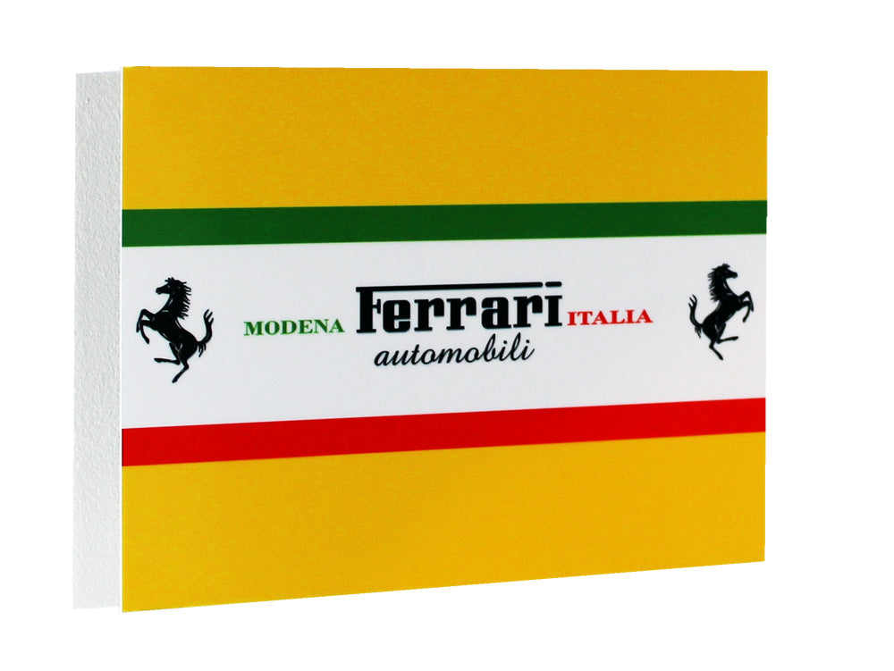 Ferrari Modena Italia Yellow Metal Sign