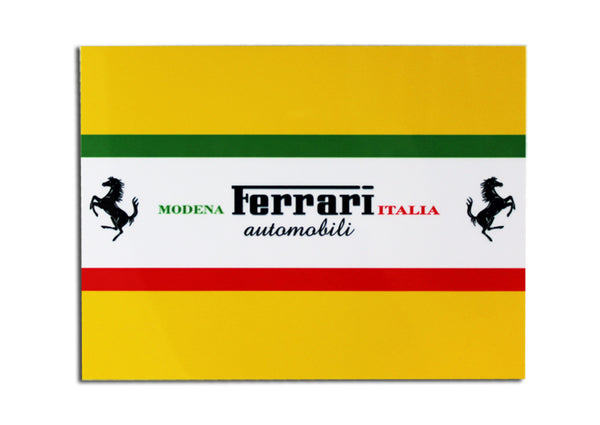 Ferrari Modena Italia Yellow Metal Sign