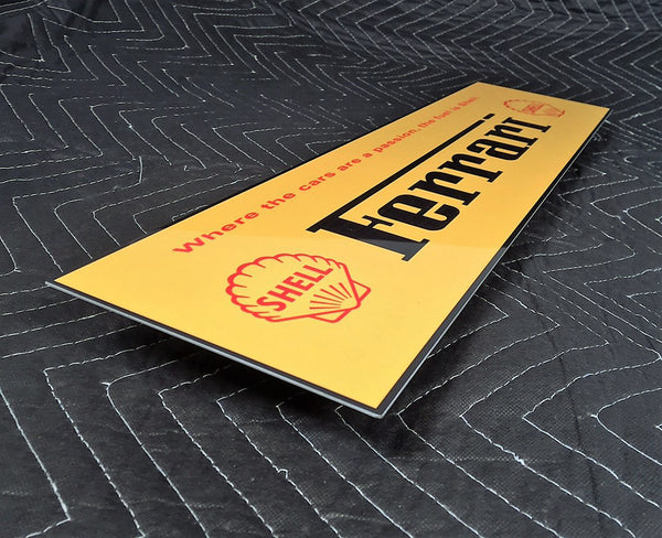 Ferrari Shell Passion Metal Banner Sign