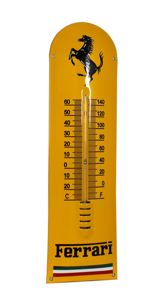 Ferrari Enamel  Thermometer Cavallino Porcelain Sign