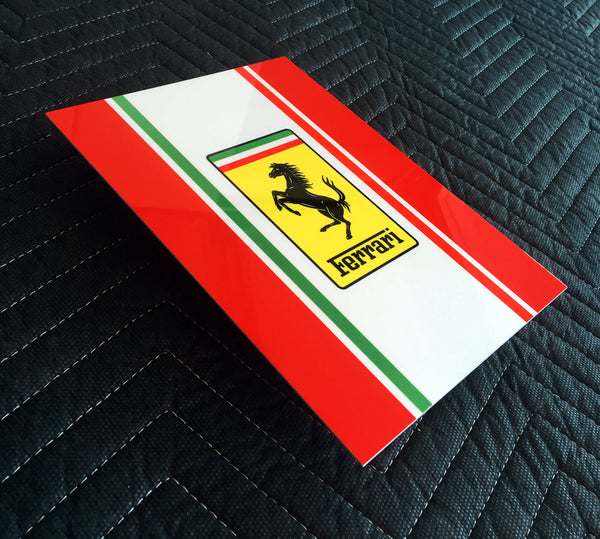 Ferrari Badge Emblem Challenge Stripe Sign