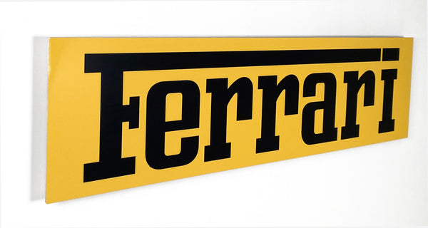 Ferrari Vintage Script Metal Banner Sign
