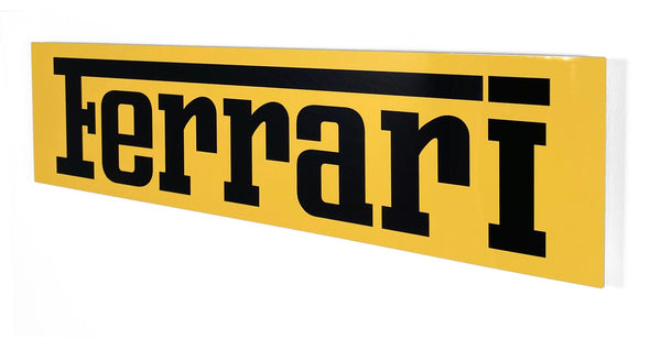 Ferrari Vintage Script Metal Banner Sign