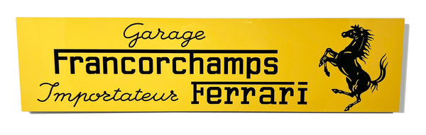 Ferrari Garage Francorchamps Metal Sign, Banner Style