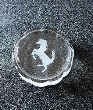 Crystal 1960's Ferrari  Oil Cap Paperweight