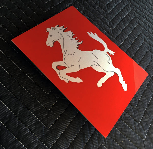 Ferrari Vintage Grille Horse Red Metal Sign