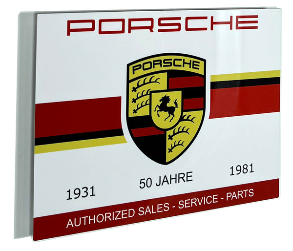 Porsche 50th Anniversary "JAHRE" Dealer Metal Sign