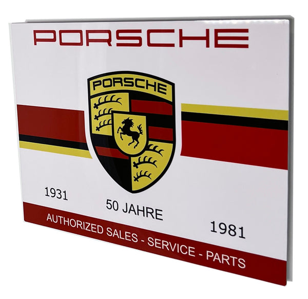 Porsche 50th Anniversary "JAHRE" Dealer Metal Sign