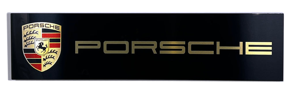 Porsche Service Metal Sign Black , Banner Style