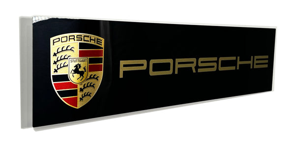 Porsche Service Metal Sign Black , Banner Style