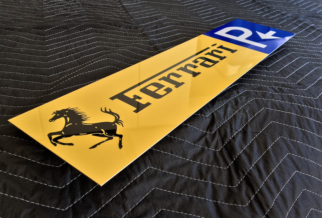 Ferrari Vintage Parking Metal Banner Sign – Nero Cavallo