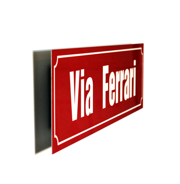 Via Ferrari Metal Street Sign