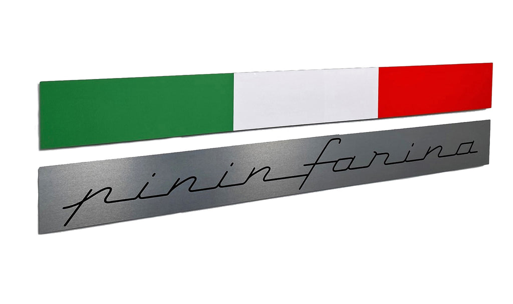 Italy Flag Pininfarina Emblem Metal Sign