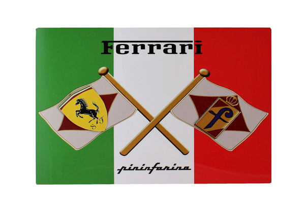 Ferrari Pininfarina Italy Flag Metal Sign