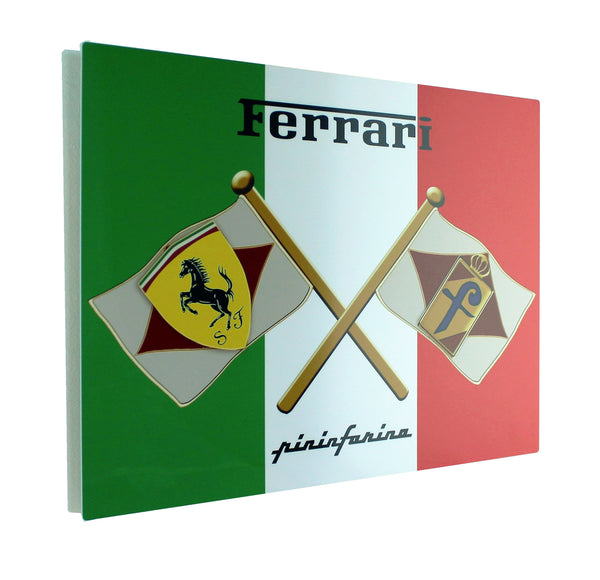 Ferrari Pininfarina Italy Flag Metal Sign