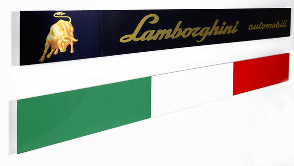 Lamborghini Italy Flag Emblem Metal Sign