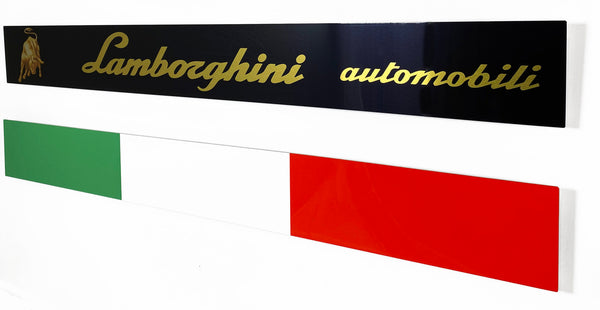 Lamborghini Italy Flag Emblem Metal Sign
