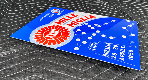 Mille Miglia 1956 Program Cover Metal Sign