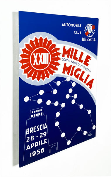 Mille Miglia 1956 Program Cover Metal Sign