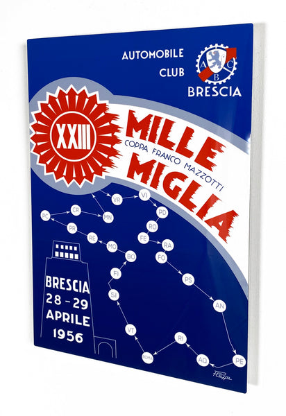 Mille Miglia 1956 Program Cover Metal Sign