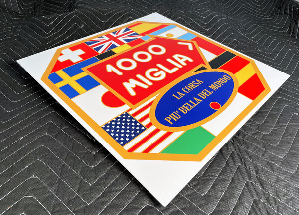 Mille Miglia Enamel Pin, Metal Sign
