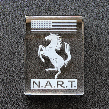Crystal NART Ferrari Badge Paperweight 6