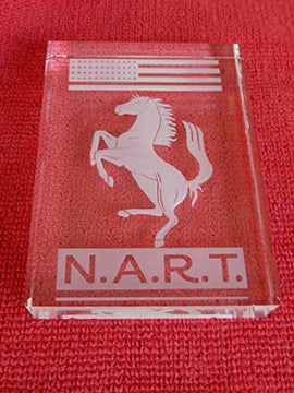 Crystal NART Ferrari Badge Paperweight 4